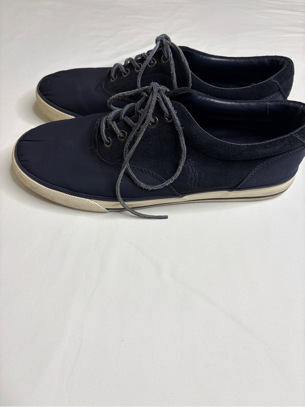 Polo by Ralph Lauren Men's Navy Vaughn Saddle Sneakers 10.5